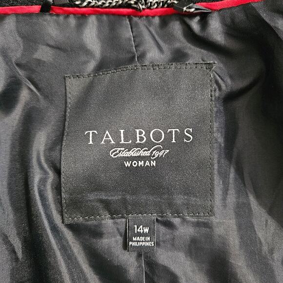 Talbots Black Wool Button Up Coat with Pockets Plus Size 14 Overcoat - Picture 10 of 12
